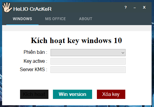 Kích hoạt Windows 10 và Microsoft Office bằng phần mềm HelloCracker